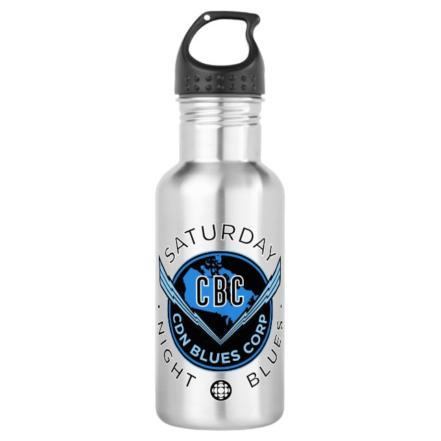 CBC Saturday Night Blues Water Bottle (Front)