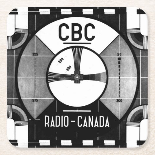CBC Test Pattern Square Paper Coaster