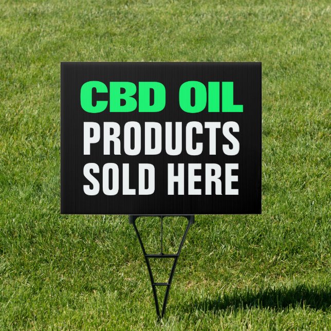CBD Oil Sold Here Bold Green Black Business Sign (Insitu)