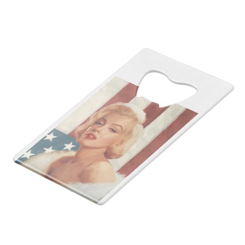 CC15 Marilyn Flag ZAZZ Credit Card Bottle Opener
