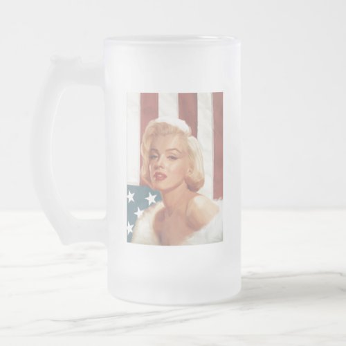 CC15 Marilyn Flag ZAZZ Frosted Glass Beer Mug
