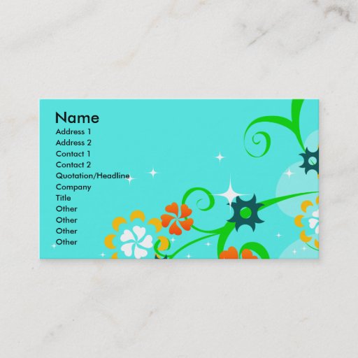 Customizable CC-055.ai, Name, Address 1, Address 2, Contact ... Business Card