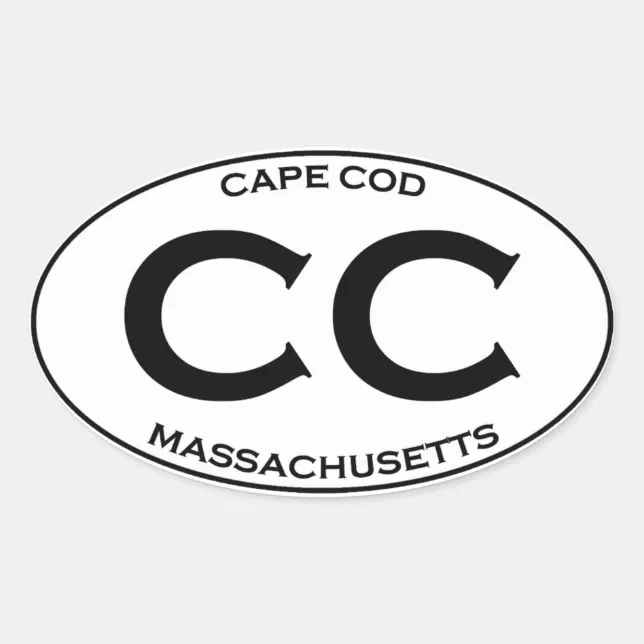 CC - Cape Cod Massachusetts Oval Sticker | Zazzle