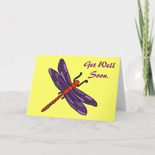 CC- Dragonfly Art Get Well Soon Card