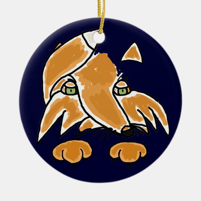 CC  Funny Fox Cartoon Ornament