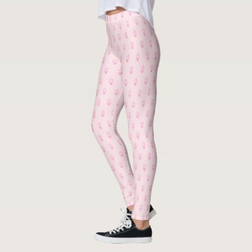 CC hot pink mini_logo on pale pink Leggings