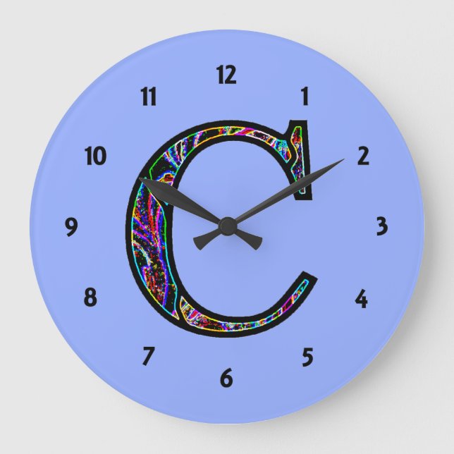 Cc Illuminated Monogram Large Clock (Front)