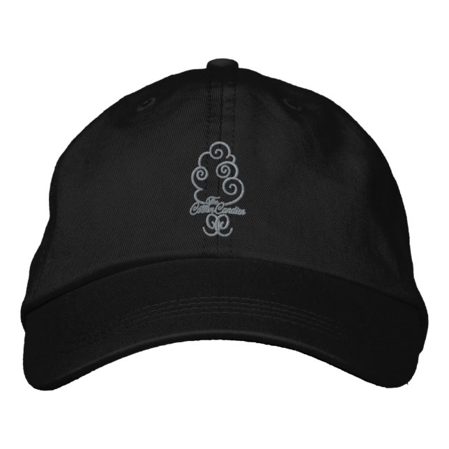 CC logo Embroidered Hat, Black Embroidered Baseball Cap (Front)
