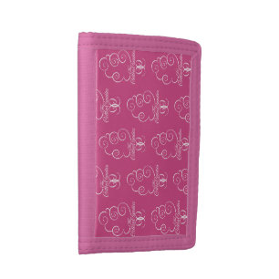 CC mini-logo, pink, velcro Tri-fold Wallet