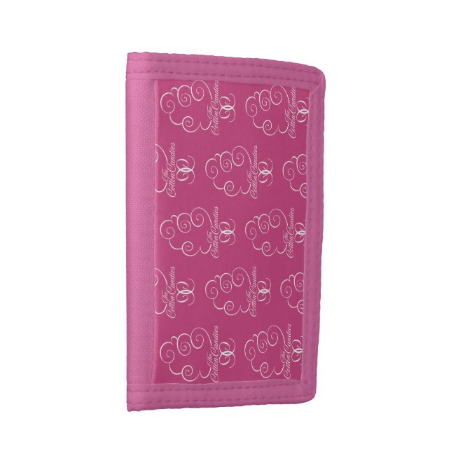 CC mini-logo, pink, velcro Trifold Wallet (Side)
