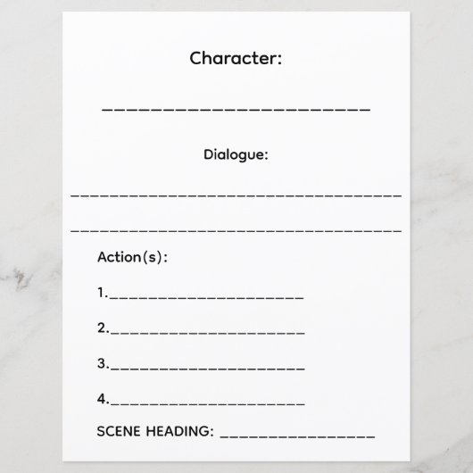 CC Productions Mini-Screenplay Pages (Front)