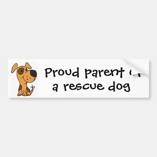 CC- Proud parent of a rescue dog bumper sticker (Front)