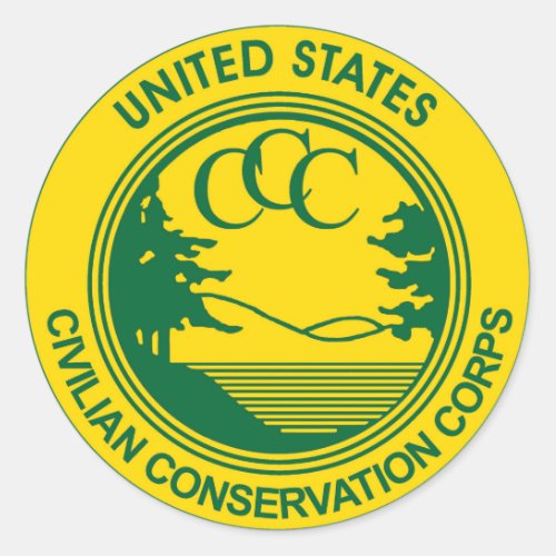CCC Civilian Conservation Corps Commemorative Classic Round Sticker