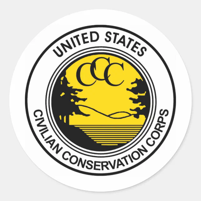 CCC Civilian Conservation Corps Tribute Classic Round Sticker | Zazzle
