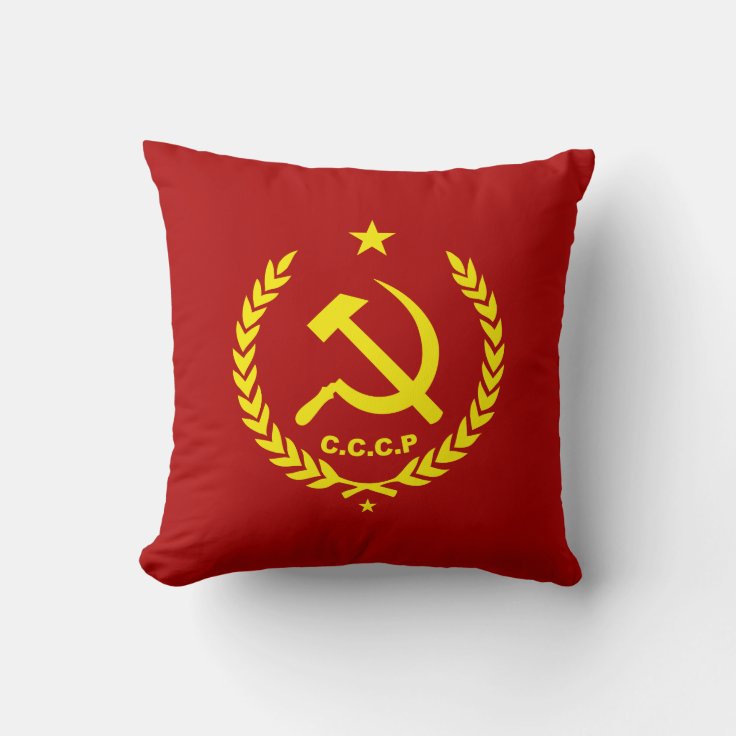 CCCP Communist Hammer and Sickle Badge Throw Pillow | Zazzle