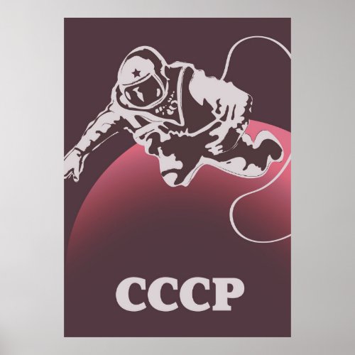 CCCP Cosmonaut Poster