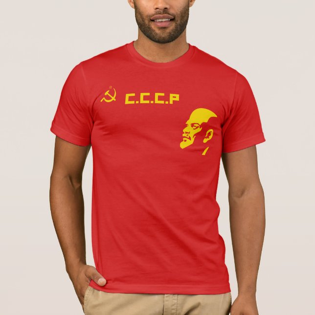 CCCP Hammer And Sickle Lenin Retro T Shirt (Front)
