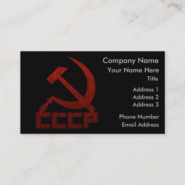 CCCP Hammer & Sickle Business Card (Front)