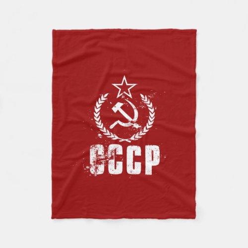 CCCP Hammer Sickle White Vintage Flag Blankets