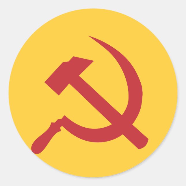 cccp ussr hammer and sickle classic round sticker (Front)