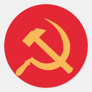 cccp ussr hammer and sickle classic round sticker