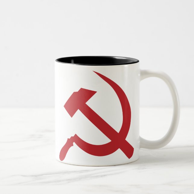 cccp ussr hammer and sickle Two-Tone coffee mug (Right)