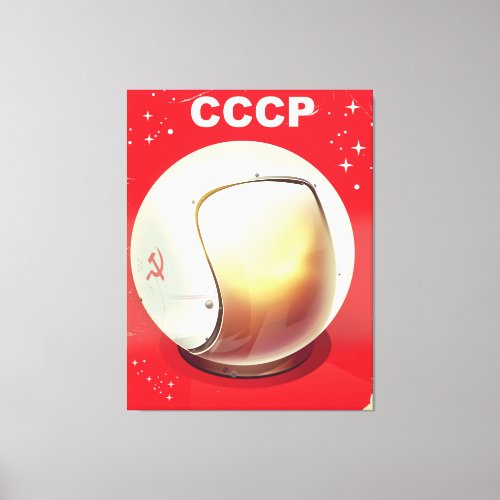 CCCP vintage red Soviet Space poster Canvas Print