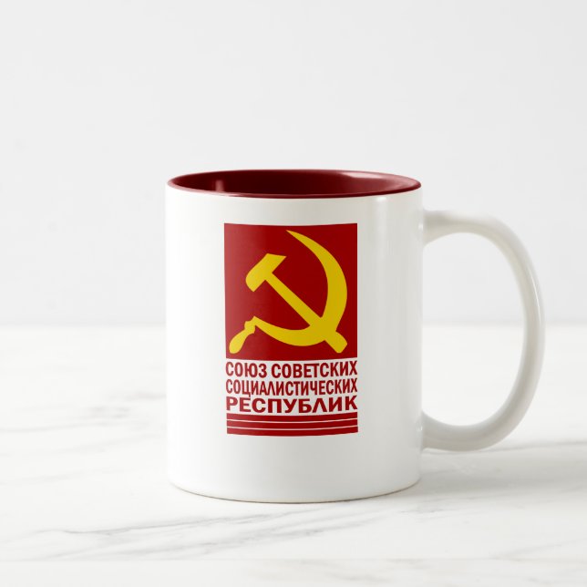 CCCP with Hammer and Sickle Two-Tone Coffee Mug (Right)
