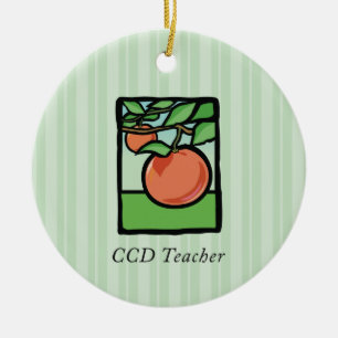 CCD Teacher Thank You, Apple Ceramic Ornament