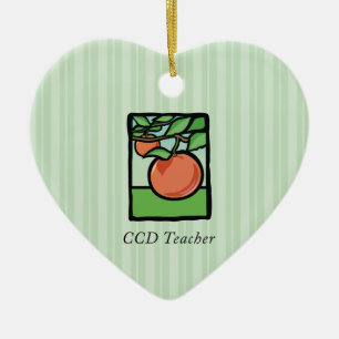 CCD Teacher Thank You, Apple Ceramic Ornament