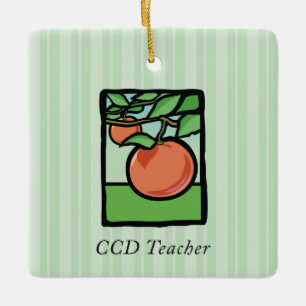 CCD Teacher Thank You, Apple Ceramic Ornament