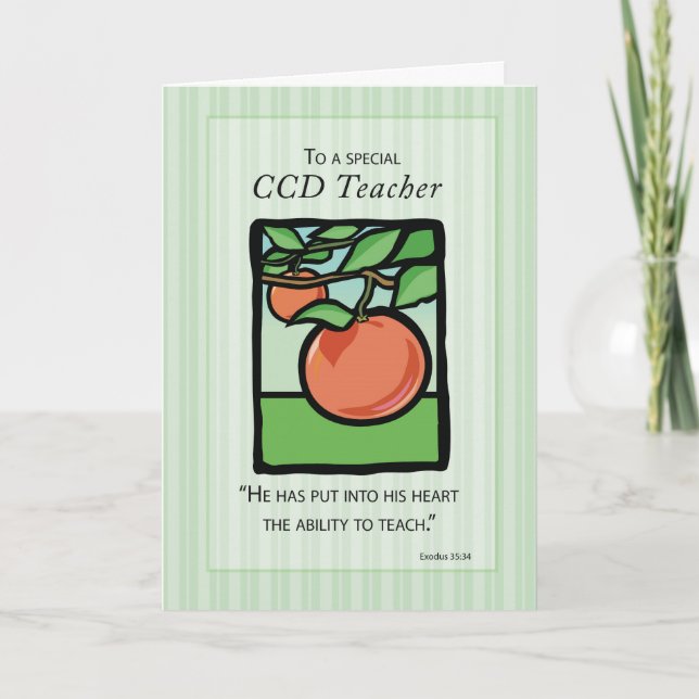 CCD Teacher Thank You, Apple You Card (Front)