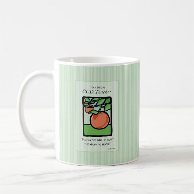CCD Teacher Thank You Gift Mug, Apple Coffee Mug (Left)