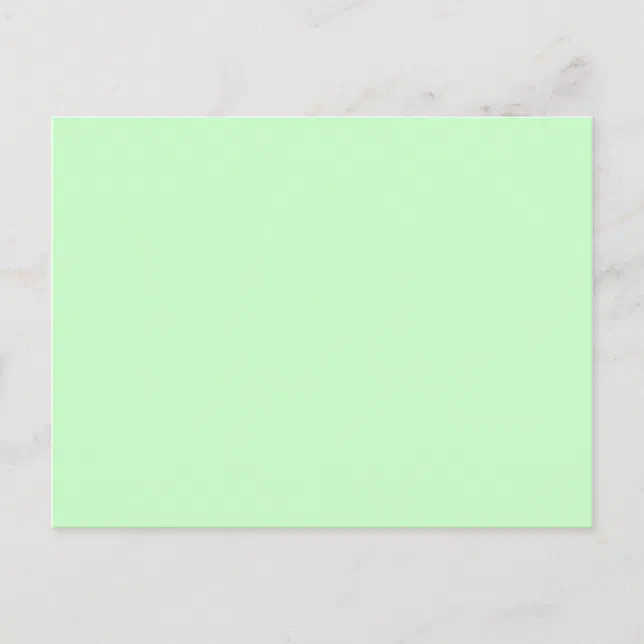 #CCFFCC Hex Code Color Light Mint Green Postcard | Zazzle