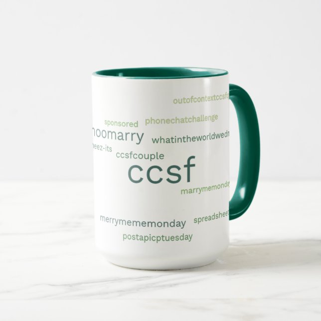 CCSF Green Hashtag 15-oz mug (Front Right)