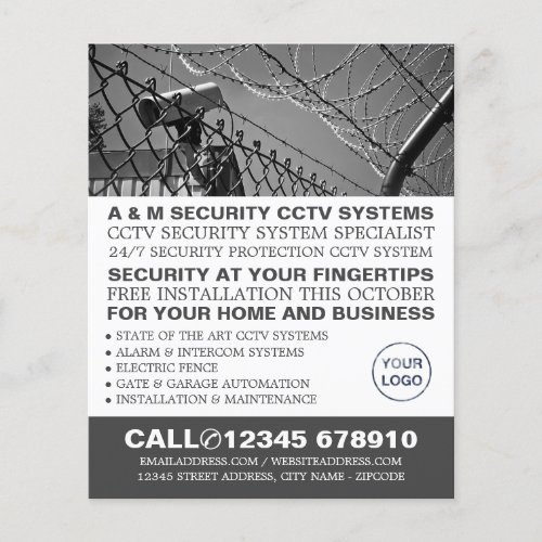 CCTV  Barbed Wire CCTV Security Advertising Flyer