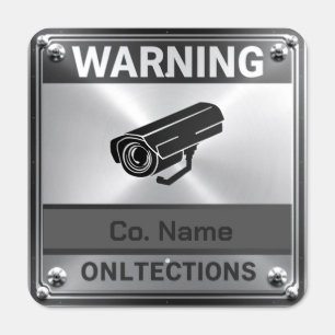 CCTV Camera Sign + Company Name