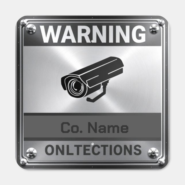 CCTV Camera Sign + Company Name (Front)