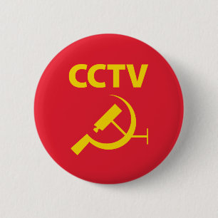 CCTV Flag Pinback Button