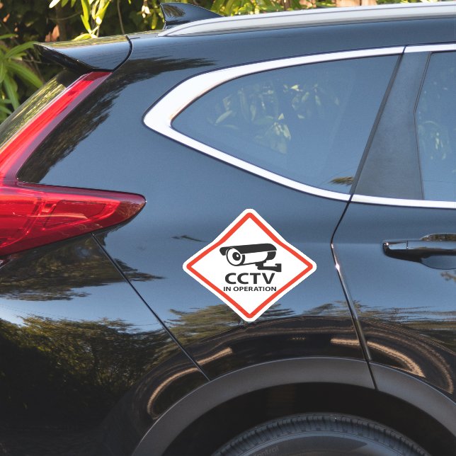 CCTV In Operation Warning Sign Sticker (Car Side)