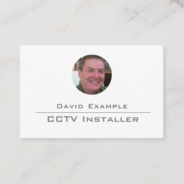 CCTV Installer with Photo of Holder Business Card (Front)