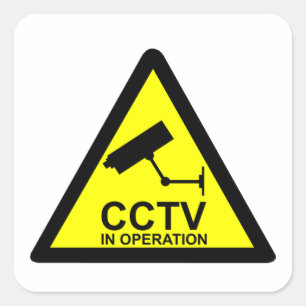 CCTV Notice Square Sticker