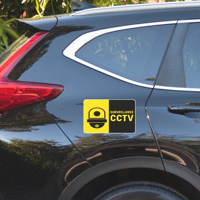 CCTV Warning Sign - Dome Camera Icon Sticker (Car Side)