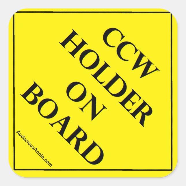 CCW Holder on Board Square Sticker (Front)