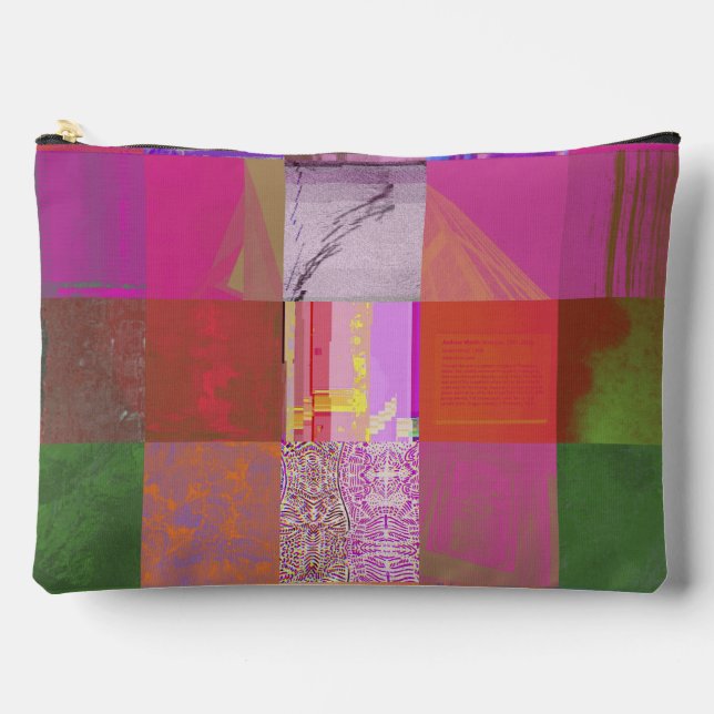 CD1FE646 Abstract Digital Glitch Art Grid Pattern  Accessory Pouch (Front)
