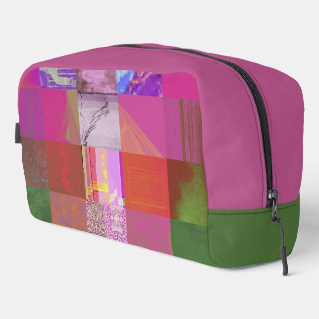 CD1FE646 Abstract Digital Glitch Art Grid Pattern  Dopp Kit (Right Corner)