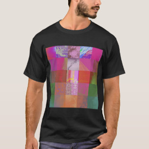 CD1FE646 Abstract Digital Glitch Art Grid Pattern T-Shirt