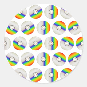 CD Disk Repeating Background Classic Round Sticker