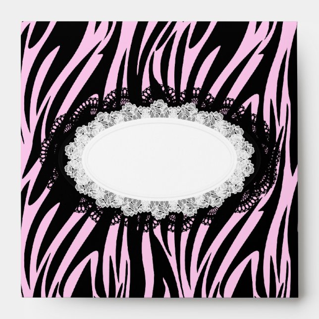 CD & DVD Covers Envelope Zebra Pink Black (Front)