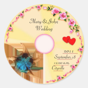 Personalised cd labels wedding